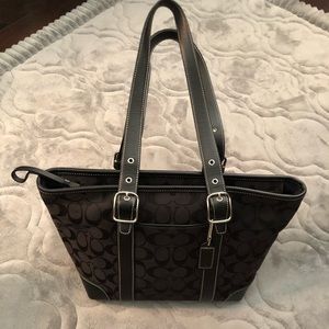 Authentic black signature Coach tote